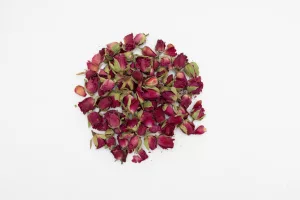 dried burgundy rose buds