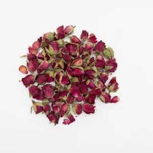 dried burgundy rose buds